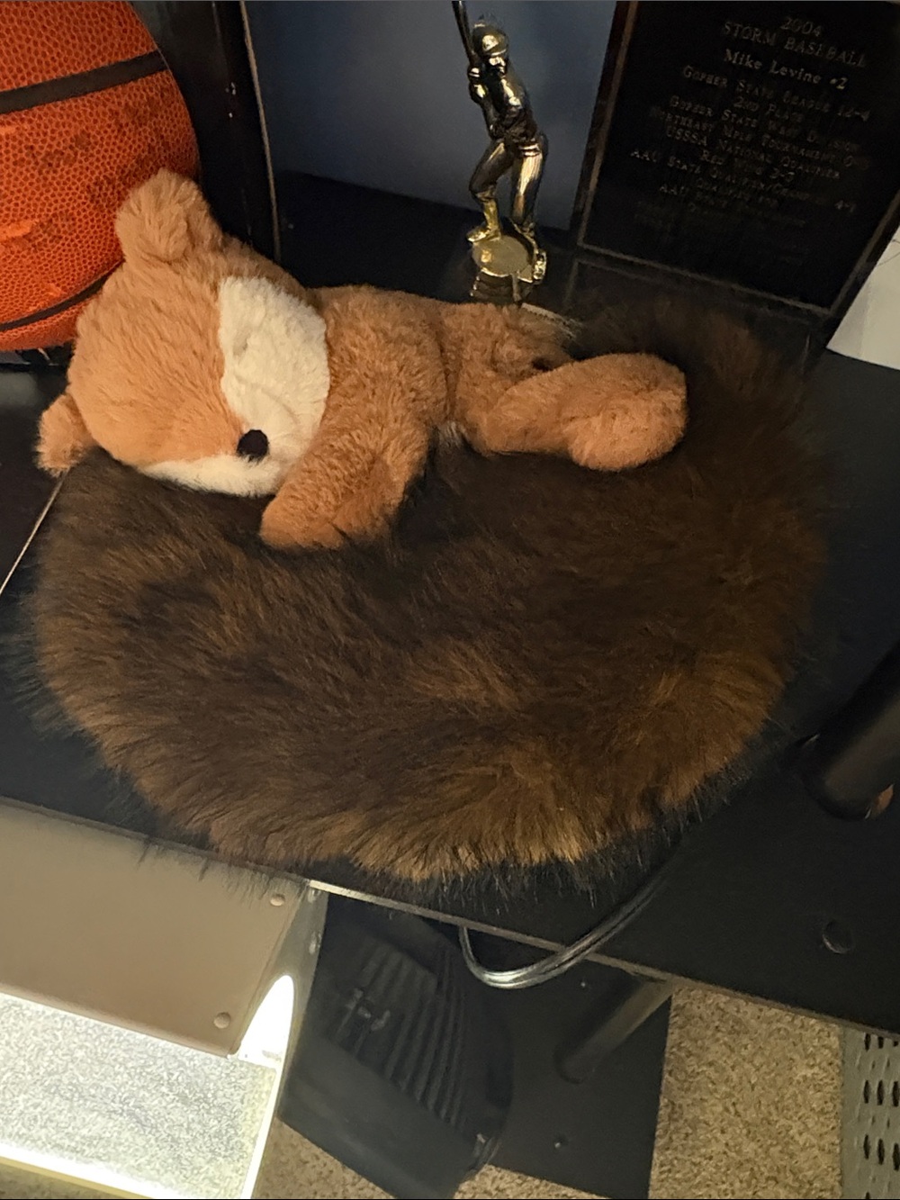 FAO Schwarz Brown Faux-Fur Fox Hat